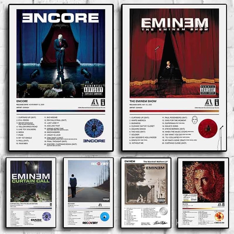 โปสเตอร์ Hip Hop Eminem ภาพพิมพ์บนผ้าใบ สำหรับตกแต่งห้องของคุณ