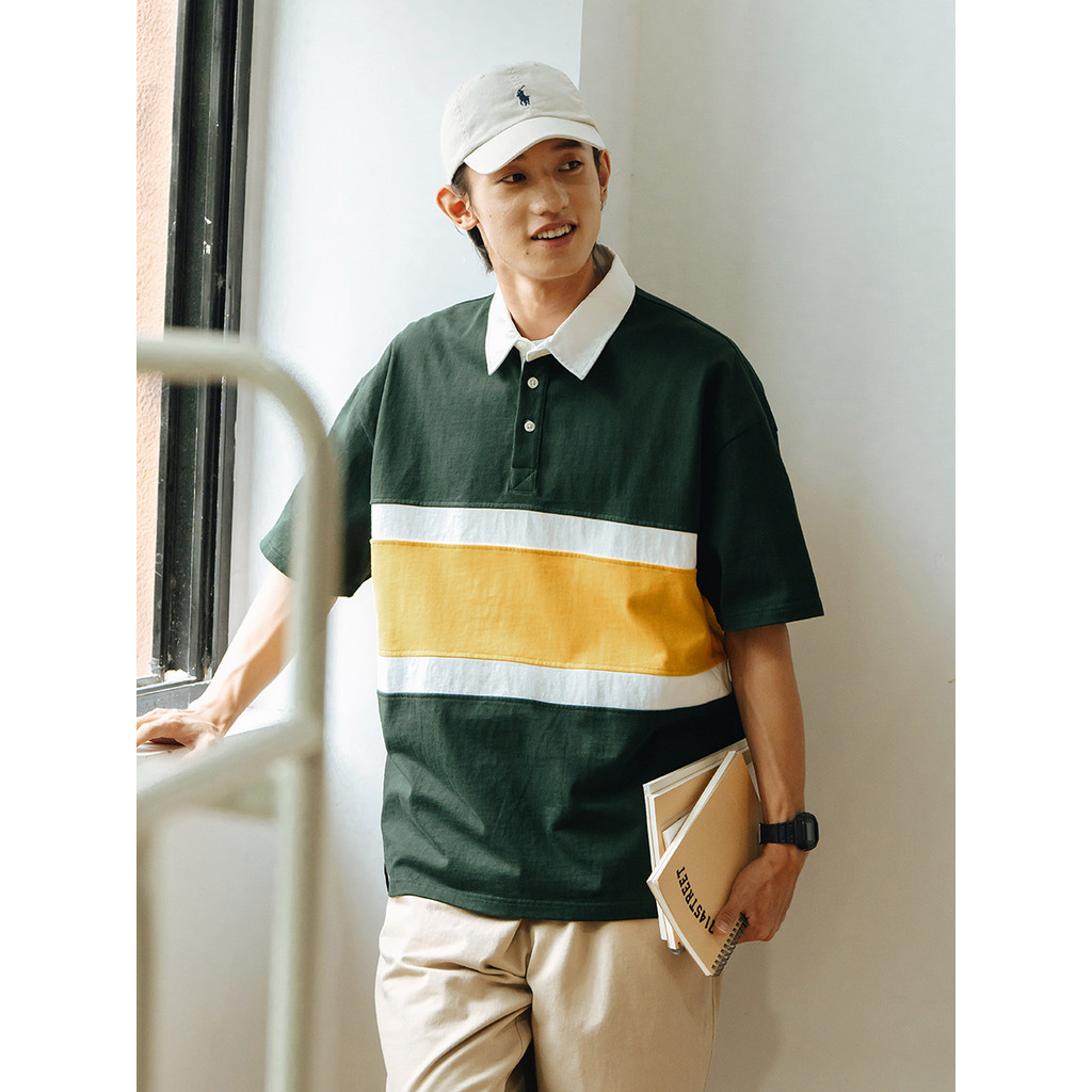 เสื้อโปโลผู้ชาย 714street 2023 สไตล์ใหม่สำหรับฤดูร้อน ออกแบบลายสีสดใส