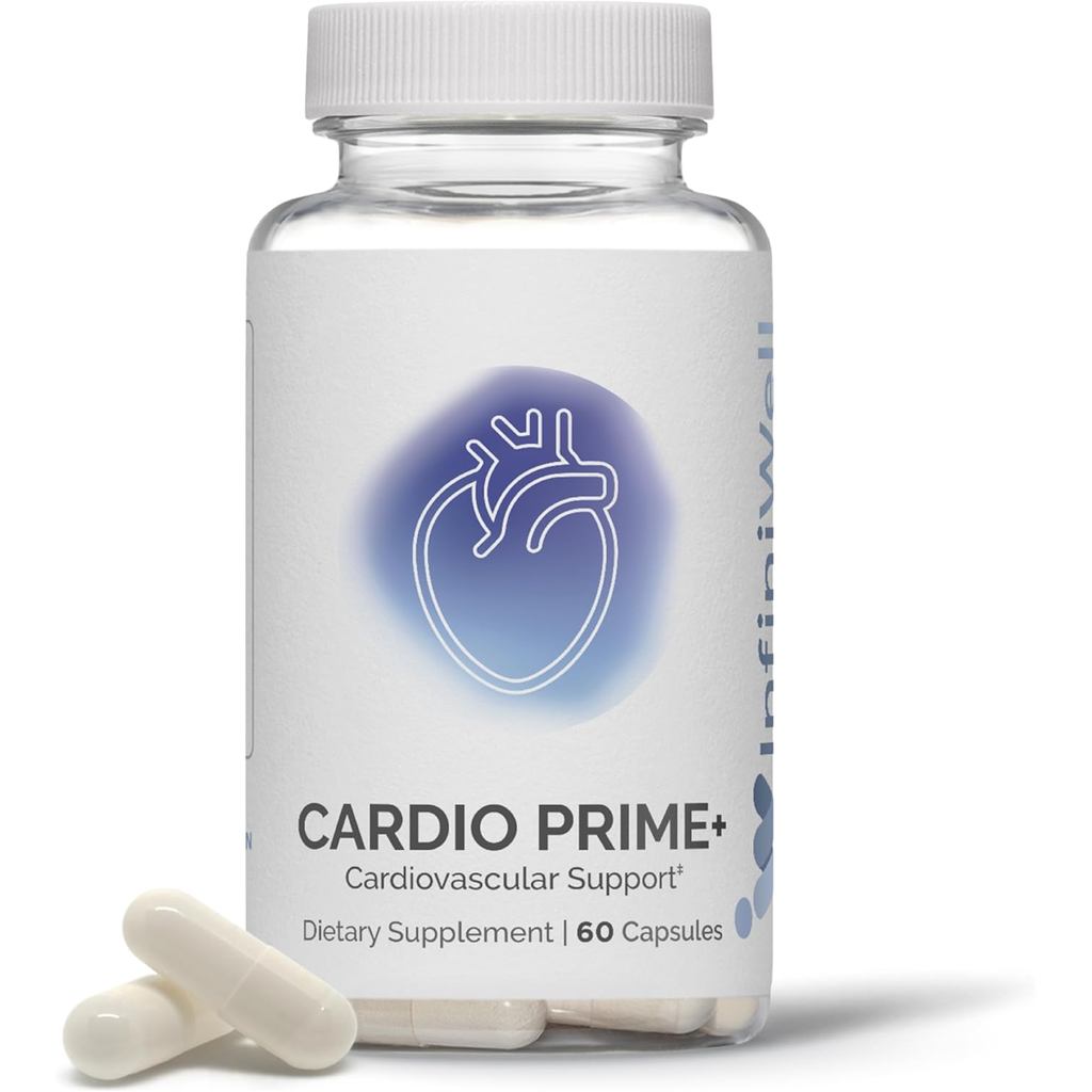 InfinWell Cardio Prime+ อาหารเสริมสุขภาพหัวใจ - สารต้านอนุมูลอิสระและเปปไทด์นวัตกรรมสําหรับหัวใจและก