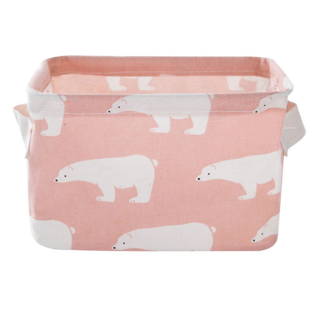 กล่องผ้าอเนกประสงค์ ลายน่ารัก ขนาดเล็ก ตะกร้าอเนกประสงค์ พับได้ กล่องใส่ของ ขนาด 20x16x13 cm. - รูปที่ 4