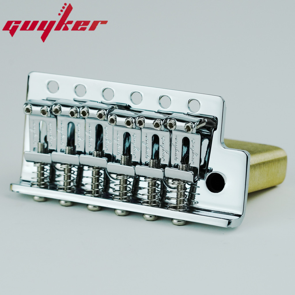 GUYKER Tremolo Bridge Vintage Bent Steel Saddles ฐานทองเหลืองสําหรับกีตาร์ไฟฟ้า ST