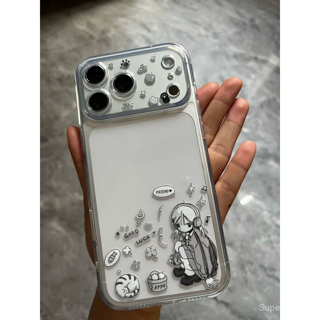 เคสโทรศัพท์เหมาะสําหรับiPhone 7 8 X XS XR XSMAX 11 12 13 14 15 16 17 Pro max Plus Air Music Girlกันกระแทกกันกระแทกเคสรวมทุกอย่างJZLJ