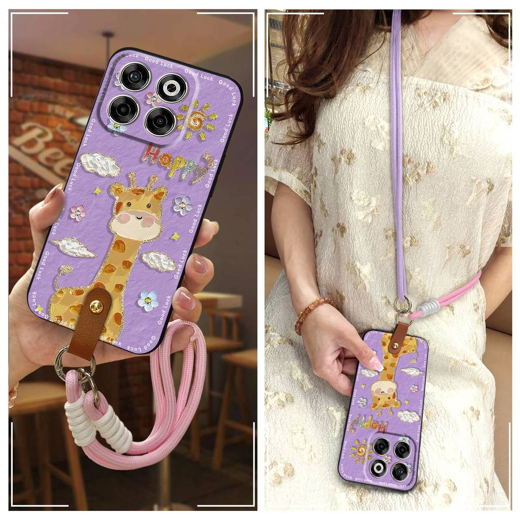 กันน้ํากันกระแทกสําหรับ ZTE Blade V70/Axon70 สร้อยคอการ์ตูน Dirt-proof Diagonal ออกแบบแฟชั่น Anti-kn