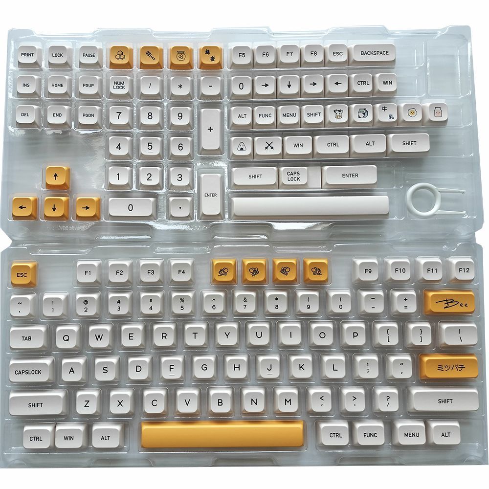 Honey Milk Keycap Sublimation XDA ความสูง 140-Key Phonetic Thai Mechanical Keyboard ปุ่มกดดั้งเดิม