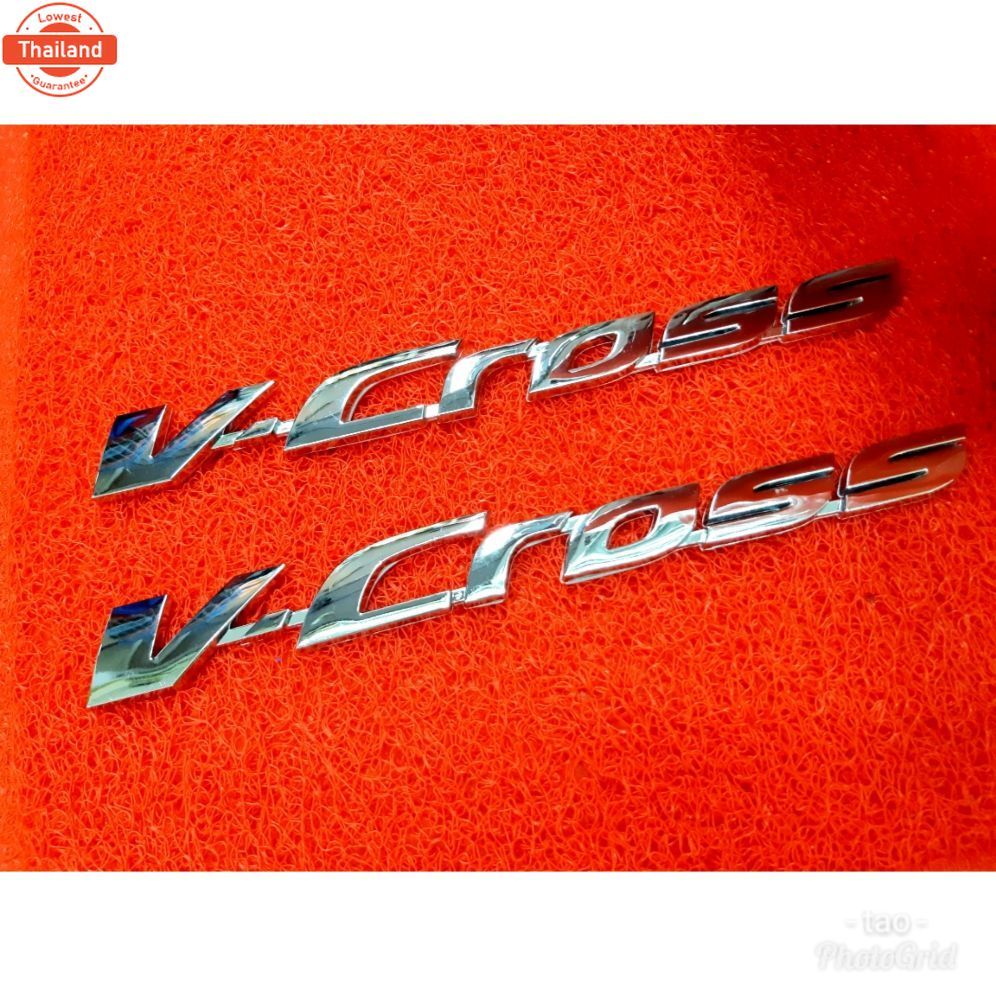 โลโก้ vcross สีโครเมี่ยม 1 คู่