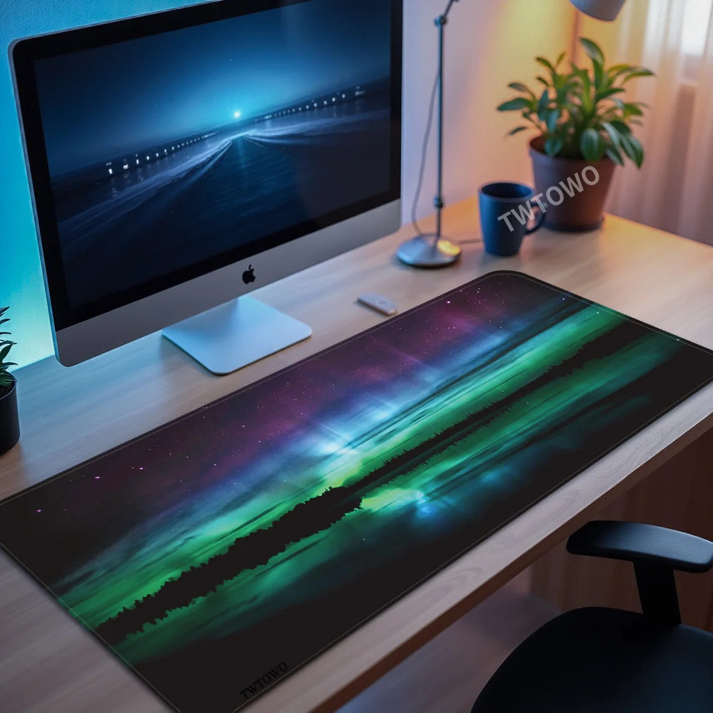 แผ่นรองเมาส์ Space Galaxy Gamer Printon Demand แผ่นรองเมาส์ขนาดใหญ่ XXL Mousepads ยางธรรมชาติคอมพิวเ