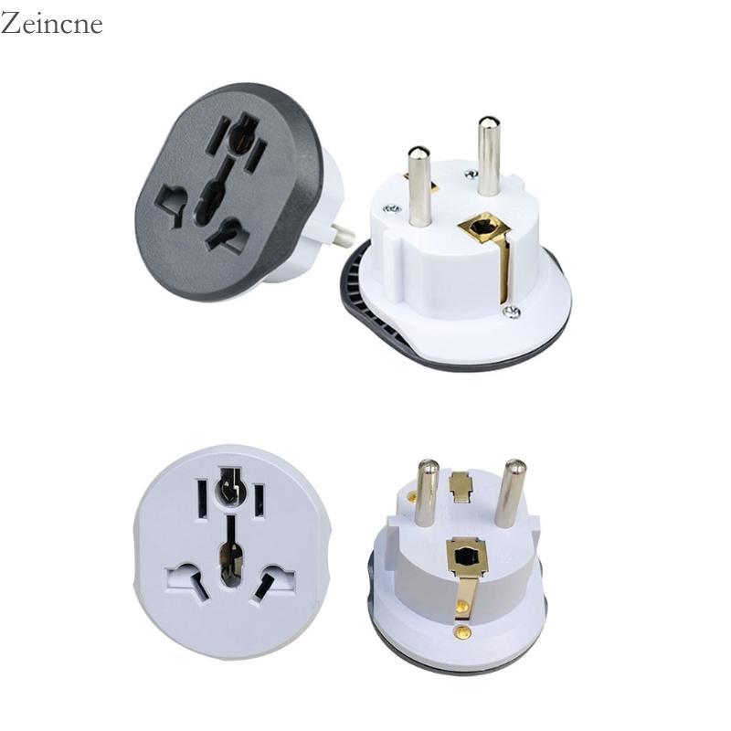 Zein 16A Germany Europe Outlet Plug Adapter จาก USA to Eu Travel Power Plug Adapter
