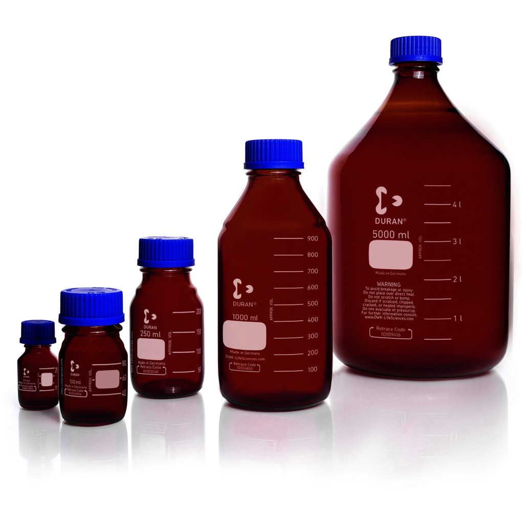 ขวดดูแรนสีชา Duran, Laboratory Bottle (Amber)