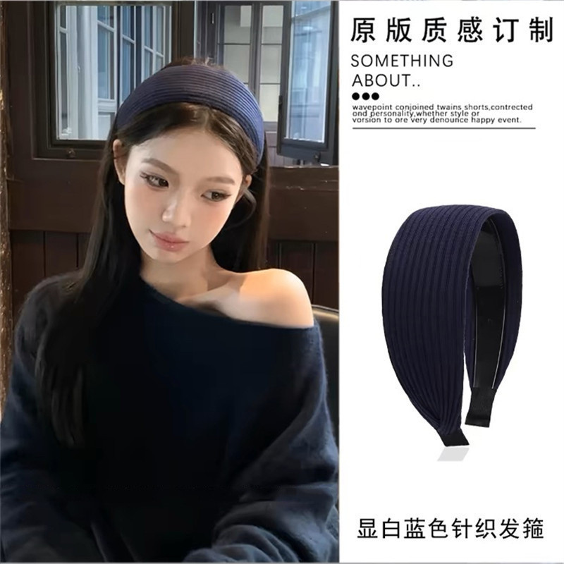 易活梦同款边款 蓝色针节发女2025新款发带发卡夏高腰顶宽头饰Yi Mengling สีฟ้าถัก Hairband ผู้หญิง 202 efsffqq2.my20251110