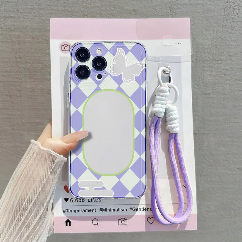 [ เคส+สายรองรับ] เคสน่ารักสุนทรียศาสตร์สําหรับ VIVO Y400/Y100/Y01/Y02/Y03/Y04/Y20/Y27 4G/Y28 4G/Y29/