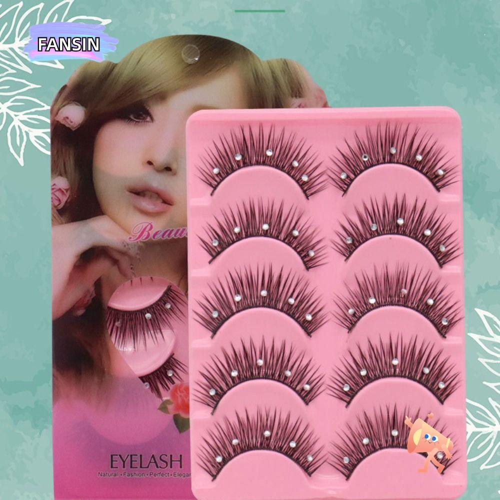 FANSIN Diamond Manga Lashes ไฟเบอร์ Fuffy Lashes Glitter ผู้หญิงความงามหนา Long Eye Lashes