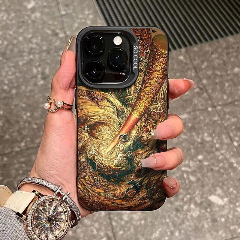 Journey to the West สไตล์จีนอะนิเมะหลุมขนาดใหญ่โปร่งใสกันกระแทกเหมาะสําหรับ iPhone 17PROMAX XR XS MA