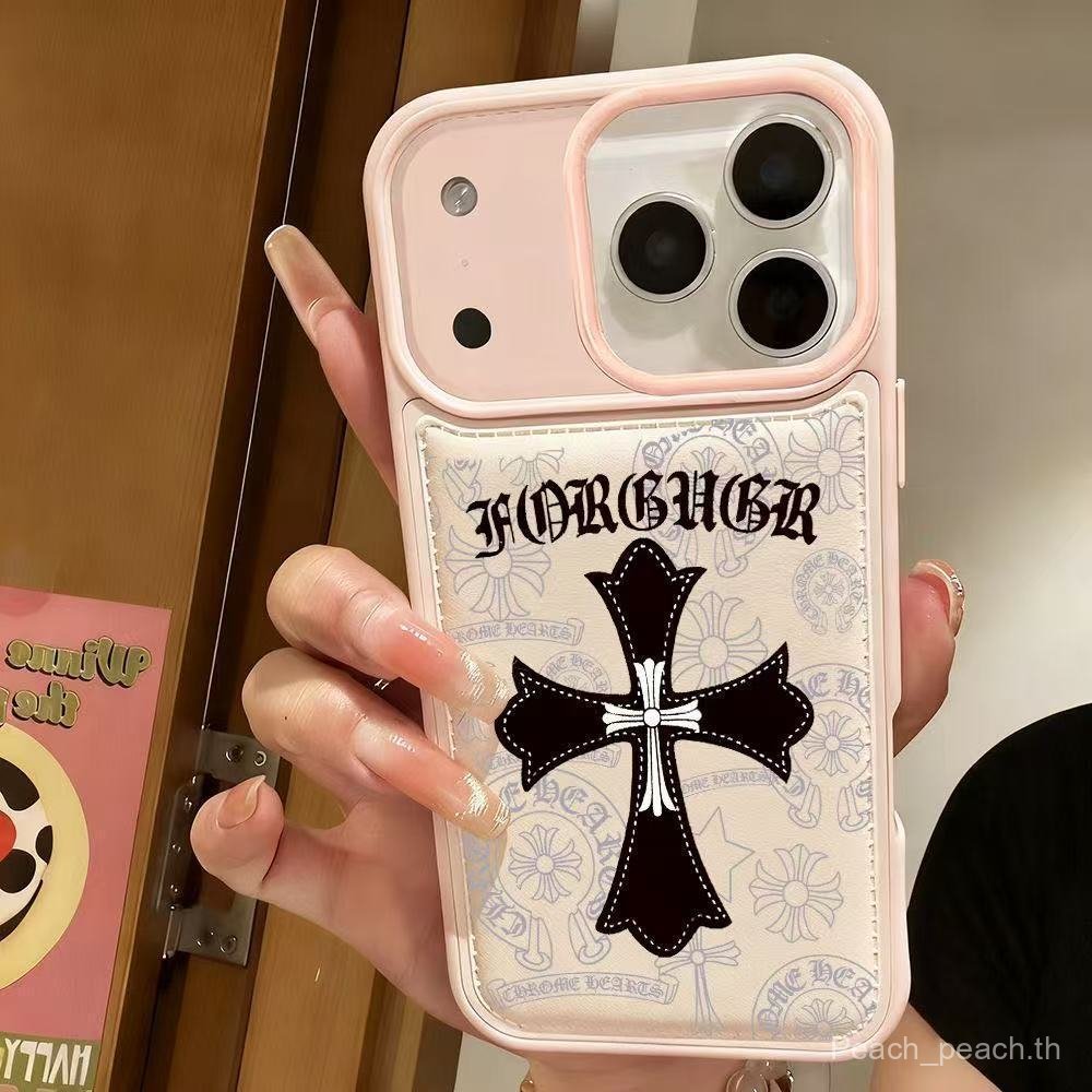เคสโทรศัพท์เหมาะสําหรับiPhone Niche Cross GraffitiเหมาะสําหรับiPhone17promaxสีขาวสีชมพู14 15 16 Soft