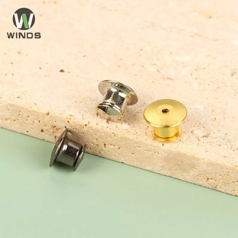 ODS ชิ้นโลหะสีดำ 10 ชิ้น สำหรับเข็มกลัด-badge-tag pins keepers แบบ DIY