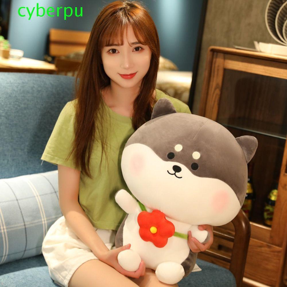 CYBERPULSE Husky Dog Plush ของเล่นการ์ตูนสัตว์จําลอง Husky Appease ของเล่น Plushie ปัจจุบันคริสต์มาส