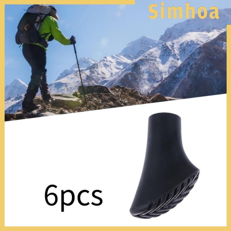 [SIMHOA] 6 ชิ้น Trekking Pole Tips Anti Slip Boot Tips Cover Walking Hiking Nordic Walking