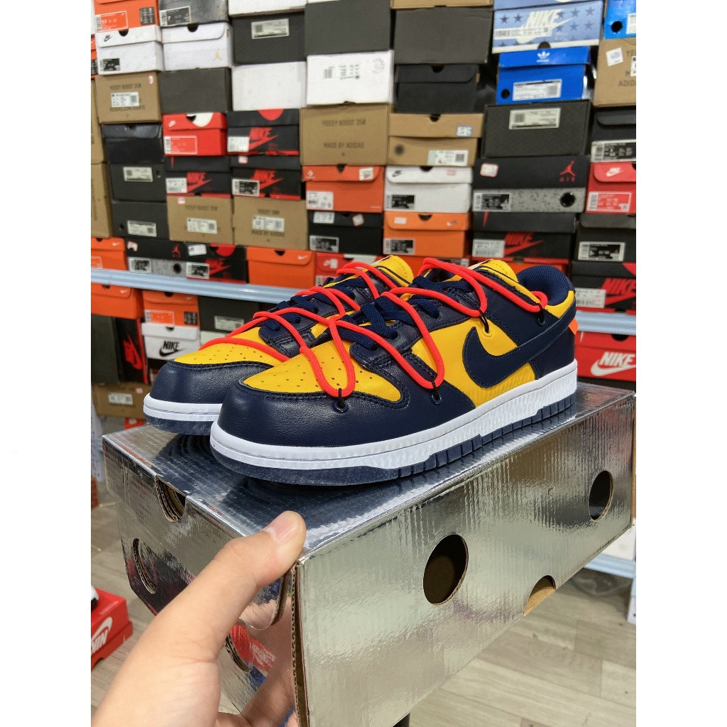 HOT 9 สี Off-White Du Low 7 M University Gold รองเท้าผ้าใบผู้หญิงและผู้ชาย (CT0856 700)