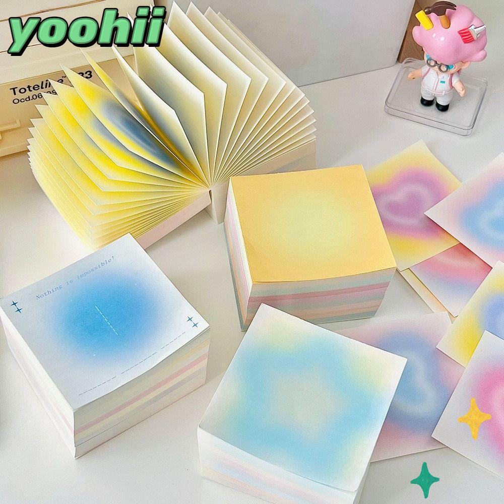 YOOHII 400แผ่นบันทึกแผ่นจดบันทึกที่ไม่ฉีกขาดได้,กระดาษโน้ตข้อความ Dusk Sun Halo ที่ไล่โทนสีสร้างสรรค์นักเรียนโน้ตข้อความ
