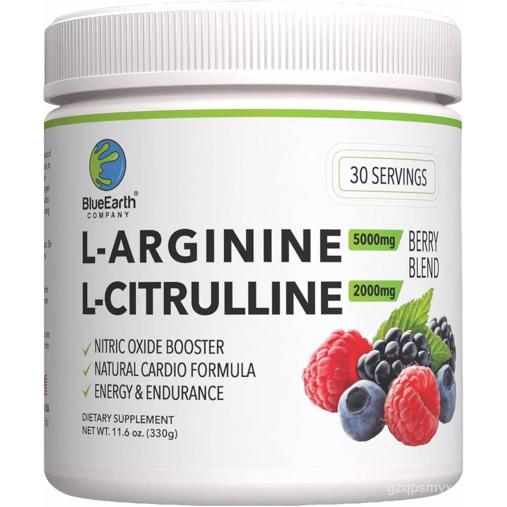 L-Arginine 5000mg + L-Citrulline 2000mg อาหารเสริมผงคอมเพล็กซ์ - Nitric Oxide Booster - สุขภาพหัวใจ 