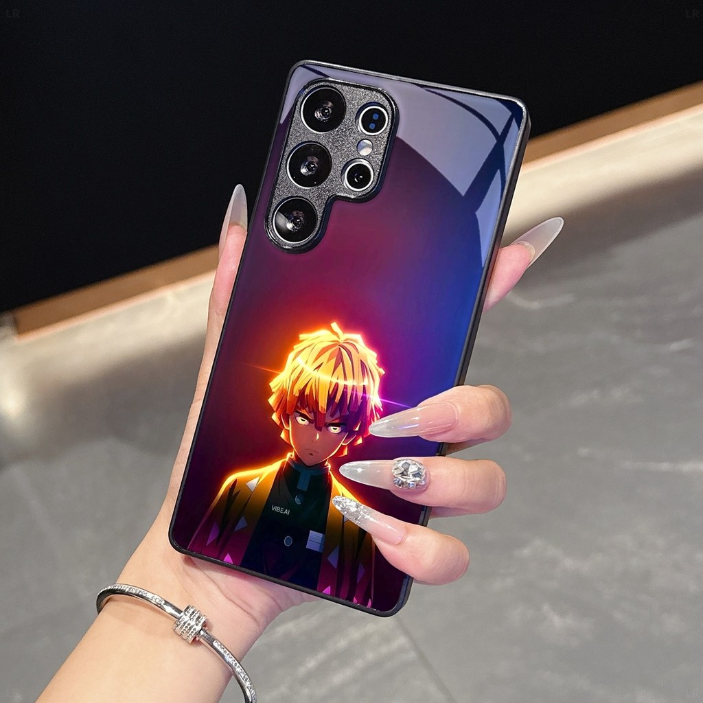 Demon Slayer Agatsuma Zenitsu (9) แก้วเคสโทรศัพท์สําหรับ Samsung Galaxy S22 S23 S24 S25 Ultra Plus S