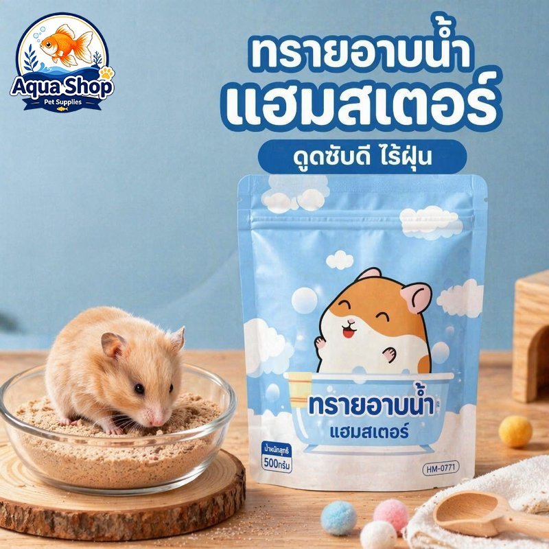 ทรายอาบน้ำแฮมสเตอร์ เม็ดทรายละเอียด ลดกลิ่น ซับความชื้น ทำความสะอาดขน รองพื้นกรง สัตว์เลี้ยงเล็ก