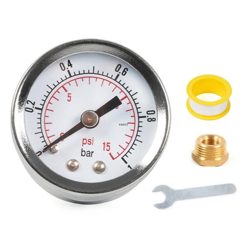 CUY 0-15PSI 0-1Bar 1 8 NPT Double Scale Pressure and ประแจ Adaptor