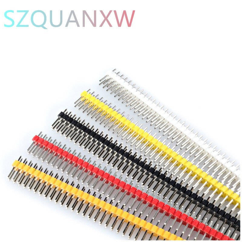 10pcs 40 Pin 2x40 สีสันคู่แถวชาย 2.54 Breakable Pin Header Connector 40pin Strip สําหรับ Arduino