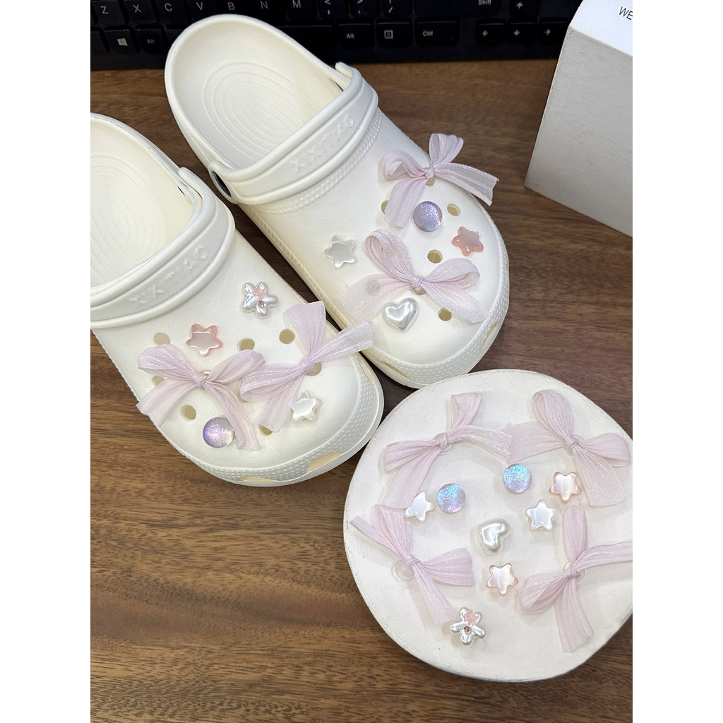 jibbitz croc jibz Hole Shoes Accessories diy Bow Shoes Flower Shoe Buckle อุปกรณ์ตกแต่ง เหมาะสําหรับ