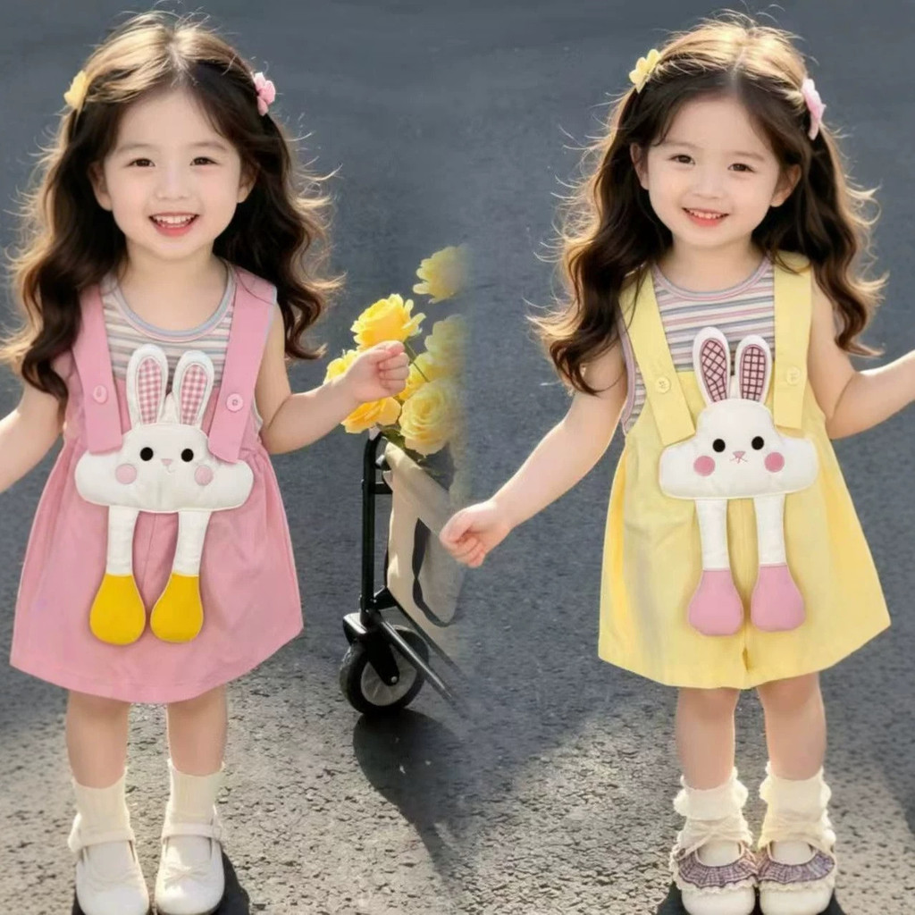 ชุดเดรสเวอร์ชั่นเกาหลี 2026 ชุดฤดูร้อนเด็กทารกกระโปรงน่ารักฤดูใบไม้ผลิฤดูใบไม้ร่วงสาวแฟชั่นกระโปรงสายรัดแฟชั่นสไตล์ใ