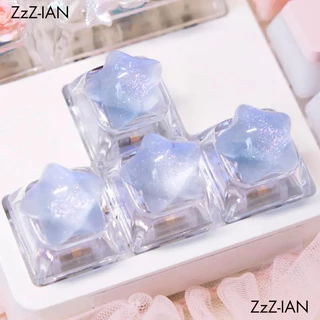 Star Keycap น่ารักโปร่งใส WSAD สําหรับคีย์บอร์ดเกมอุปกรณ์สํานักงาน ESC Key Caps ของขวัญ