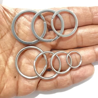 ห่วงพวงกุญแจ ห่วงสแตนเลส 316 แท้ Stainless Steel 316 ห่วงกลม ห่วงแบน 5 ชิ้น/ชุด แข็งแรง ทนสนิม งาน DIY EDC