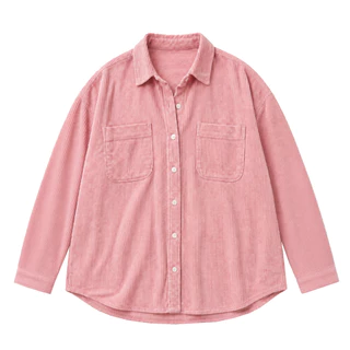 เสื้อเชิ้ตแขนยาวผ้าลูกฟูก S-2XL หนานุ่มเกรดพรีเมียม ดีไซน์กระเป๋าคู่ แมทช์ลุคแคมป์ปิ้งคูลๆ