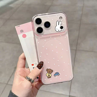 เคสไอโฟน16 เหมาะสำหรับ IPhone 12 11 17 15 14 13 Pro MAX 15 Plus Air กรอบโทรศัพท์ป้องกันการตกของหมีและกระต่าย