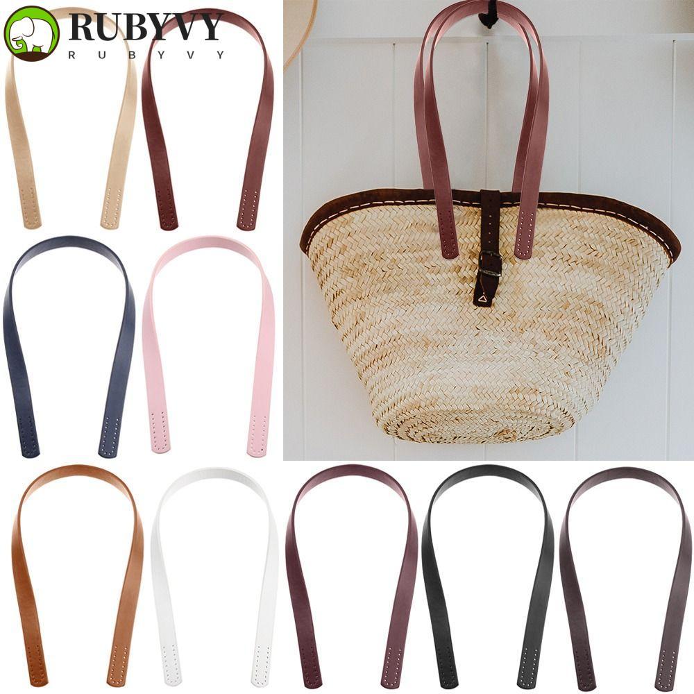 RUBYVY สายกระเป๋าสะพาย, Core Stitching เข็มขัดกระเป๋าที่ถอดออกได้, DIY PU กระเป๋าถือหนัง Band Handle เปลี่ยนกระเป๋าจับ