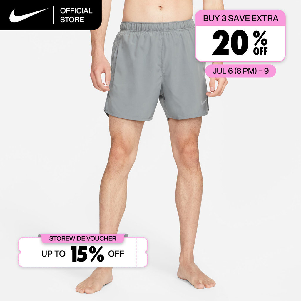 Nike Dri-FIT Men's Dri-FIT Challenger 5" Brief-Lined Versatile Shorts - Smoke Grey [DV9364-084]