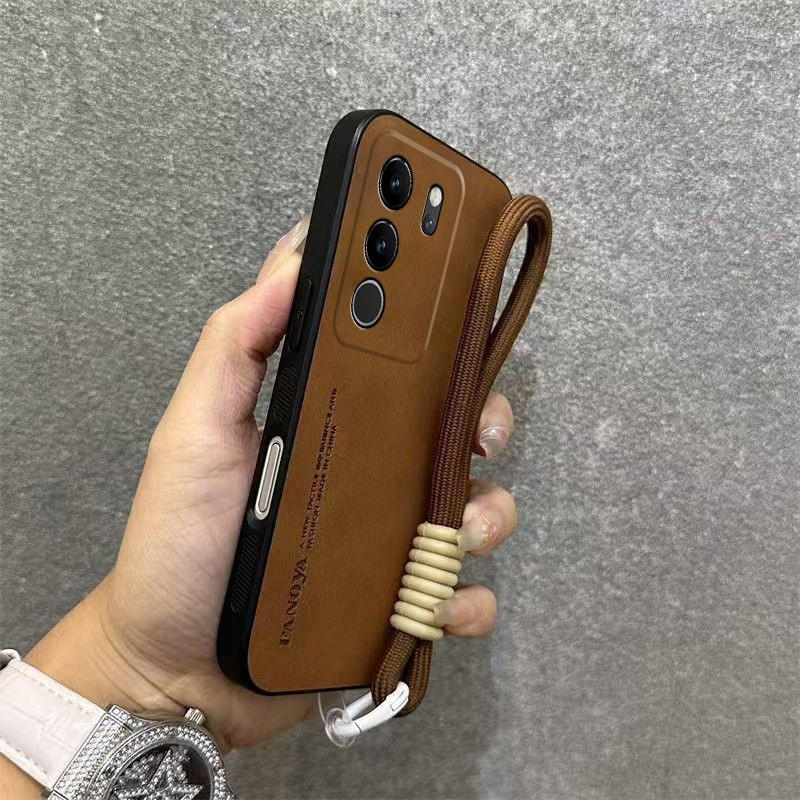 เคสสําหรับ infinix hot 50 pro 4g HOT 50 5G เคสโทรศัพท์หนังกันลื่นกันกระแทกพร้อมสายคล้องขอบนุ่มและเชื