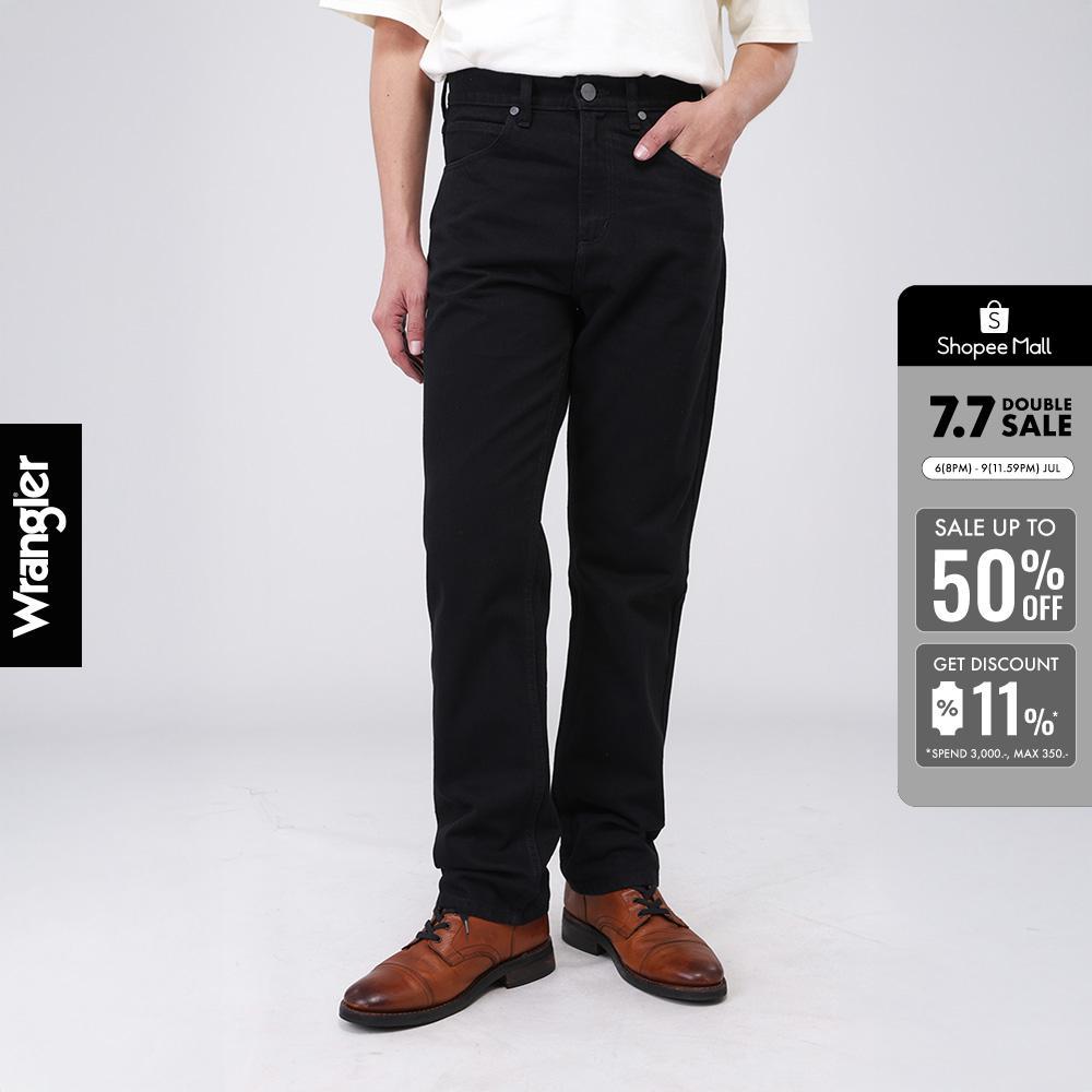 WRANGLER กางเกงยีนส์ผู้ชาย เอวกลาง ทรงตรง ทรง MWZ รุ่น WR SC23MMWZC02 สีดำ