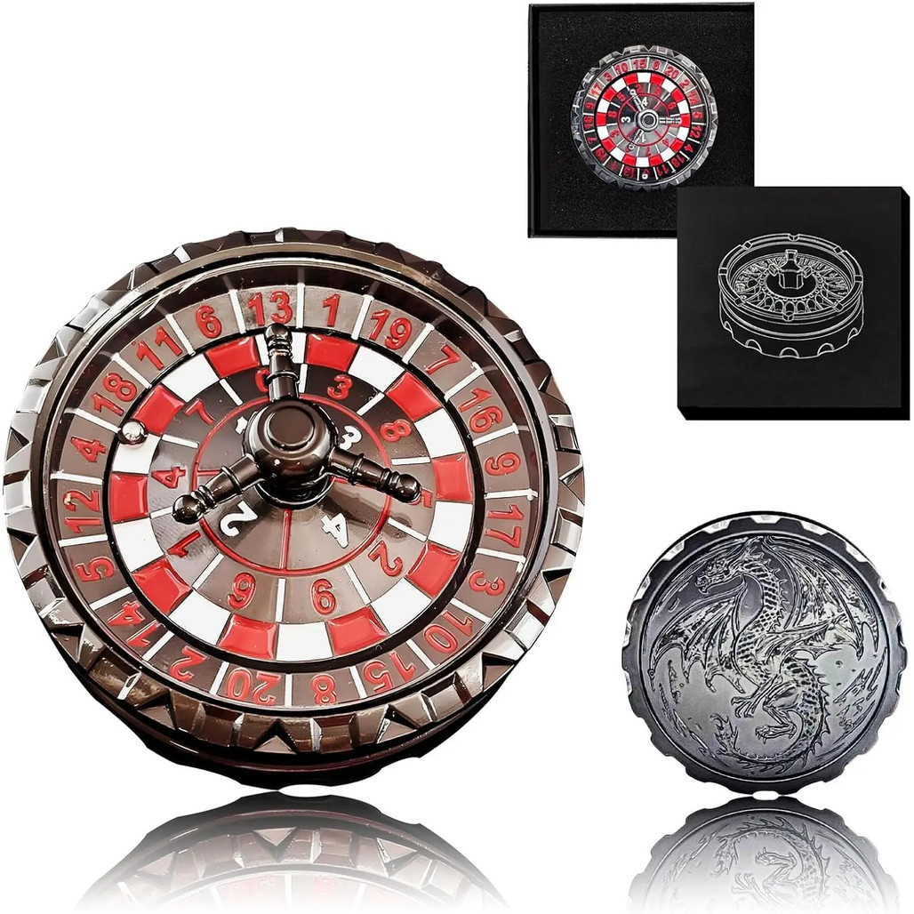 DKD Roulette Dice Spinner – 1 ชิ้น Metal DND Spinner พร้อมบรรเทา 3 มิติ | Mechanical DND Dice พร้อมก