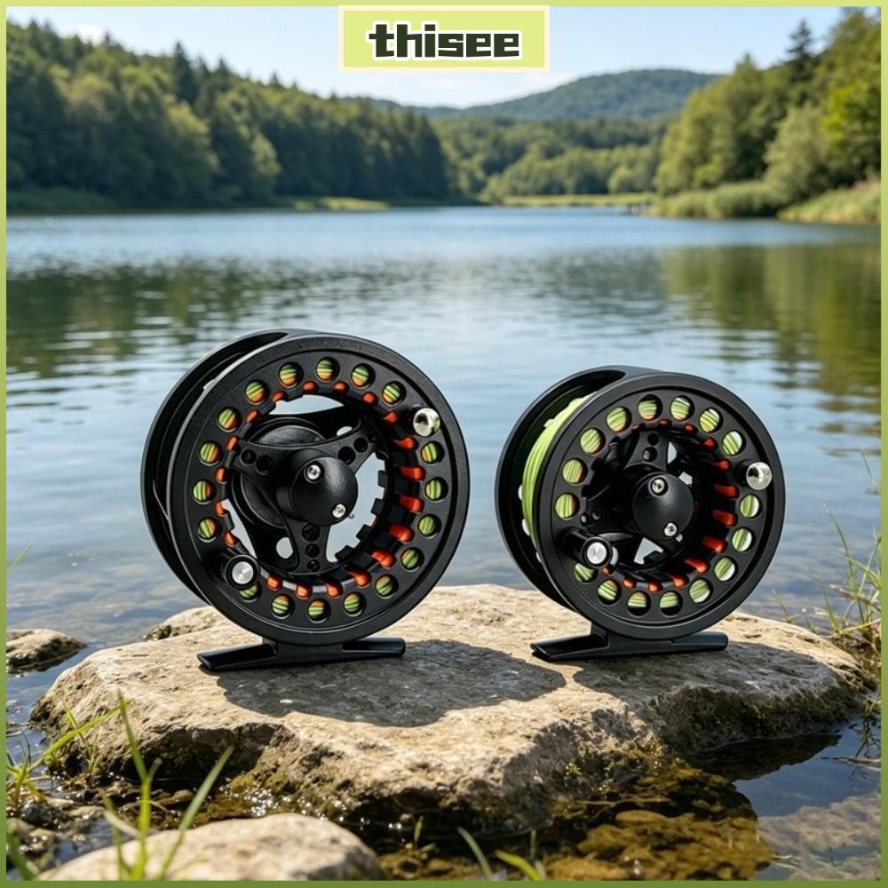 THISEPH Fly Reel Combo, ขนาดใหญ่ Arbor อลูมิเนียม Fly Fishing Reel, Smooth WF Floating Line 3/4 5/6 