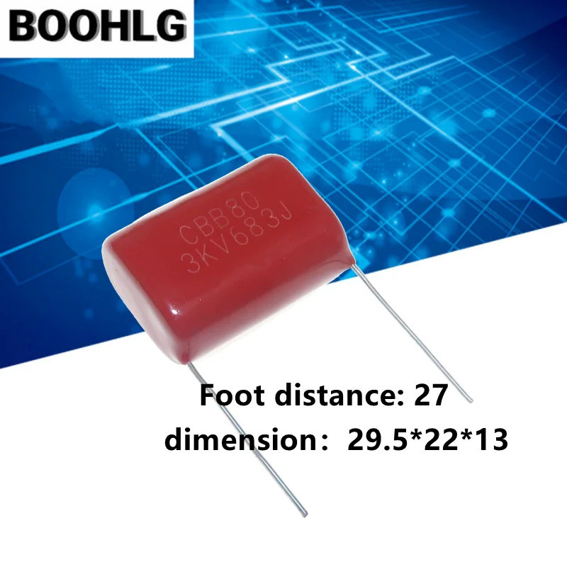 5pcs 3KV683J 3000V 683J Pitch 27 มม.0.068UF 68NF 3KV 683 P27 CBB80 ตัวเก็บประจุฟิล์มโพรพิลีนเมาส์ ki