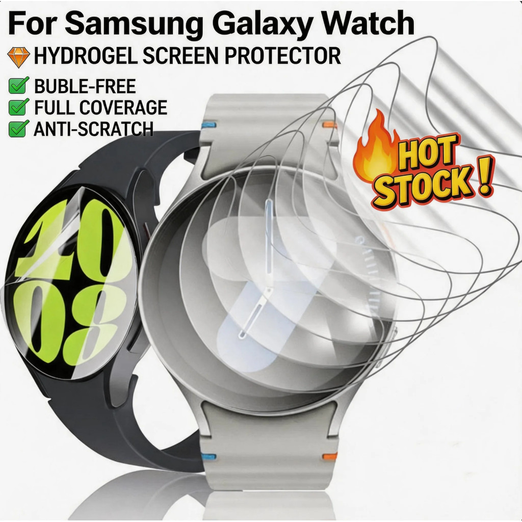 ฟิล์มเจลน้ําเหมาะสําหรับ Samsung Galaxy watch9 8Classic/7/6/5/4 40 มม./44 มม. หน้าจอป้องกันการตกและป้องกันรอยขีดข่วน