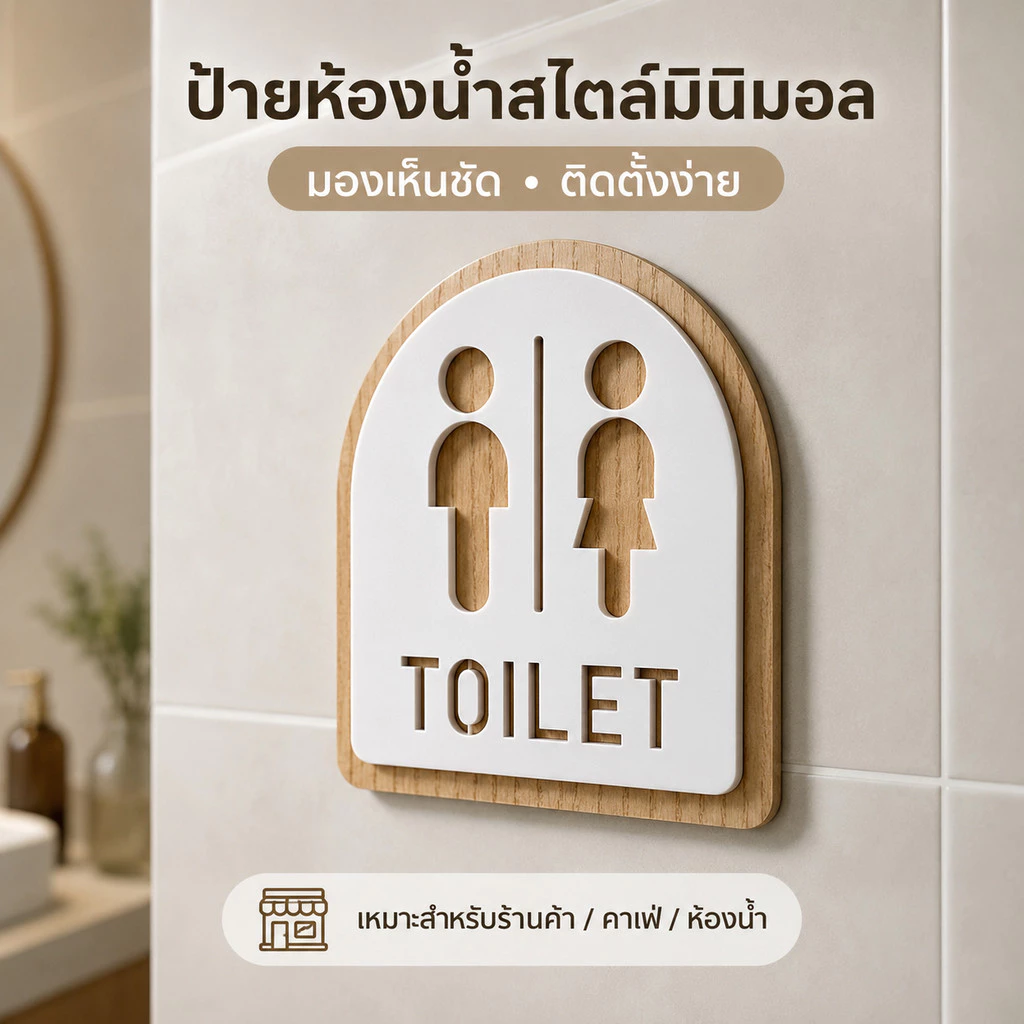 ส่งไว ป้ายห้องน้ำอะคริลิคชายหญิง แถมกาวสองหน้า ติดง่าย ไม่ราไม่สนิม ขนาด12x12ซม.ใช้ร้าน โรงแรม ออฟฟิศป้องกันสับสนห้องน้ำ