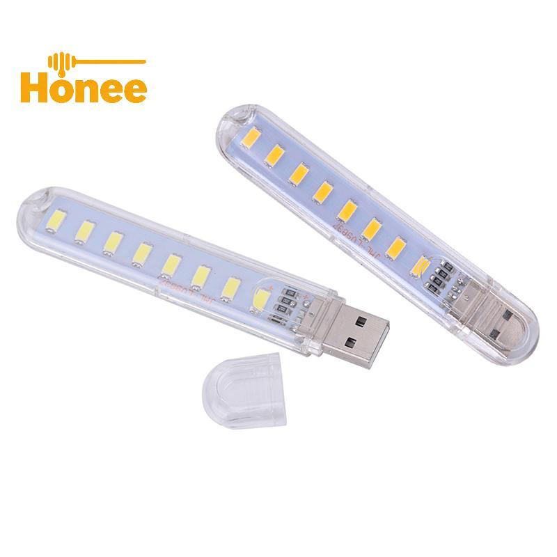 [Honee] Mini LED แบบพกพา 5V 8 LED USB Lighting คอมพิวเตอร์โคมไฟพลังงานมือถือไฟกลางคืน Nice