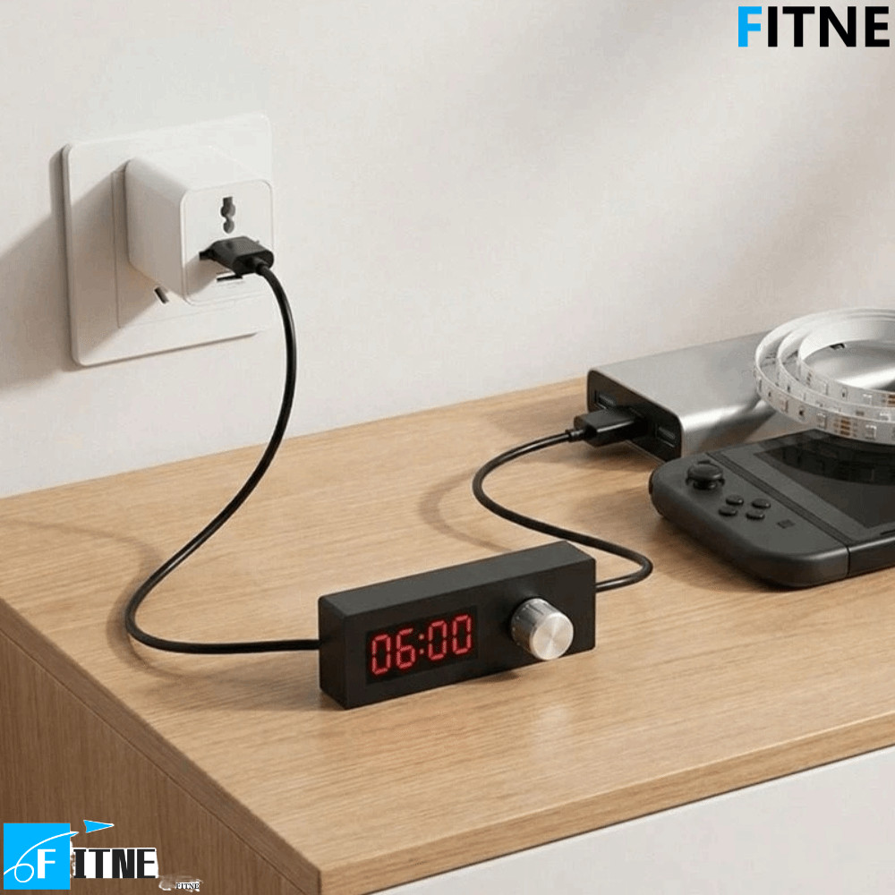FITNE Timer Switch Cable, Adjustable Timer ถังปลาแบบพกพา USB Timer Switch, จอแสดงผลดิจิตอลที่มีประสิทธิภาพที่เชื่อถือได้จับเวลาปิดอัตโนมัติสําหรับโคมไฟพัดลม