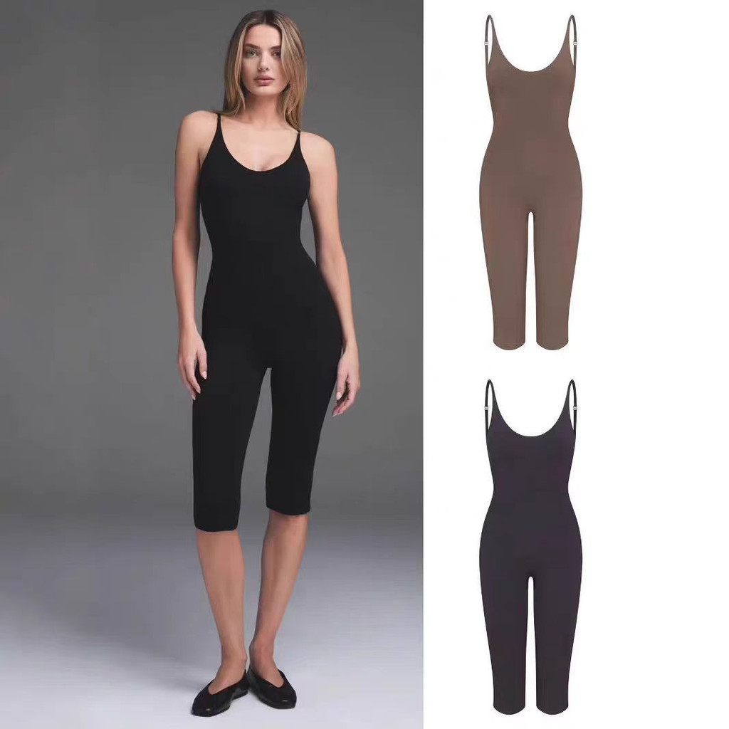 skims Kim Kardashian-style jumpsuit for postpartum slimming, waist-tightening, and butt-lifting shap