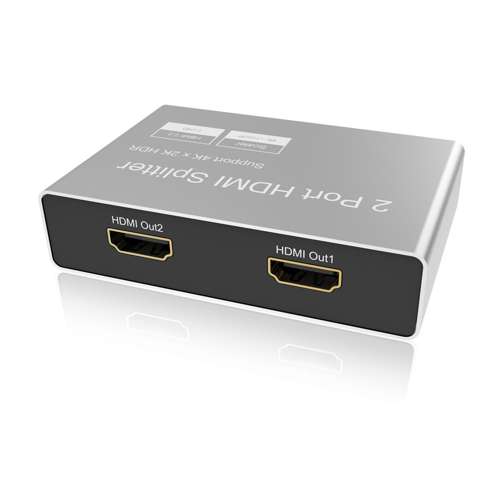 ตัวแยกสัญญาณ HDMI 2.0 1 ใน 2 ออก พร้อมการจัดการ EDID รองรับเครื่องเล่น 4K@60Hz HDCP 2.2 HDR 18Gbps, 