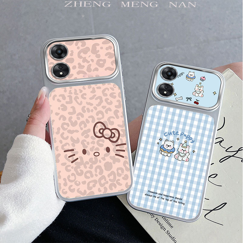 เหมาะสําหรับ OPPO A1 PRO 5G OPPO A98 5G RENO 8T 4G 5G ใหม่ 3D พิมพ์สีรูปแบบ frosted เงินเคสโทรศัพท์ 