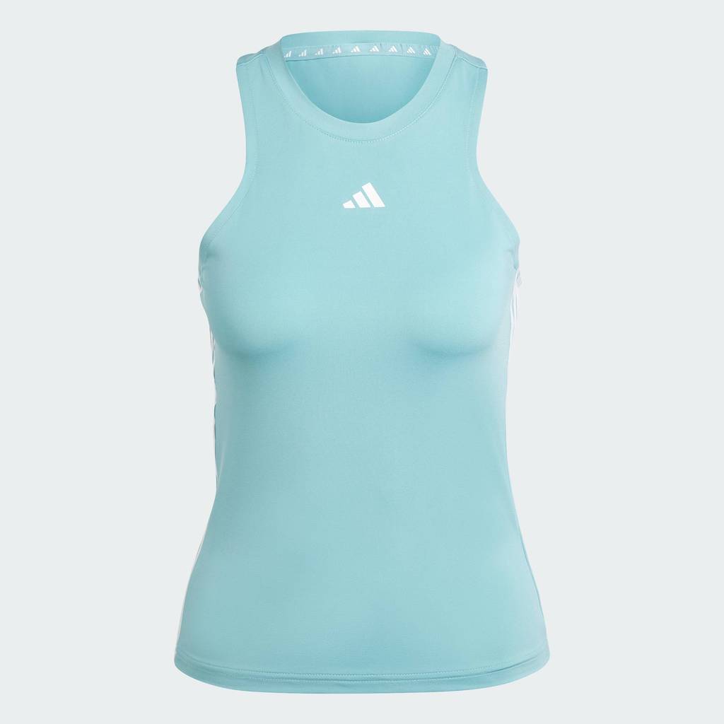 adidas Gym & Training & Yoga เสื้อกล้าม AEROREADY Train Essentials Regular 3-Stripes ผู้หญิง สีเทอร์คอยส์ IX0984