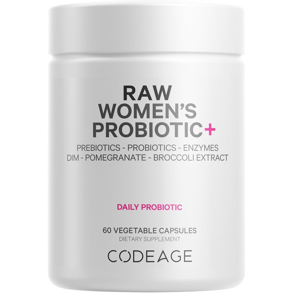 Codeage Raw Women’s Probiotic+ Supplement -  Probiotic Strains, 100 Billion CFUs, Digestive Enzymes,