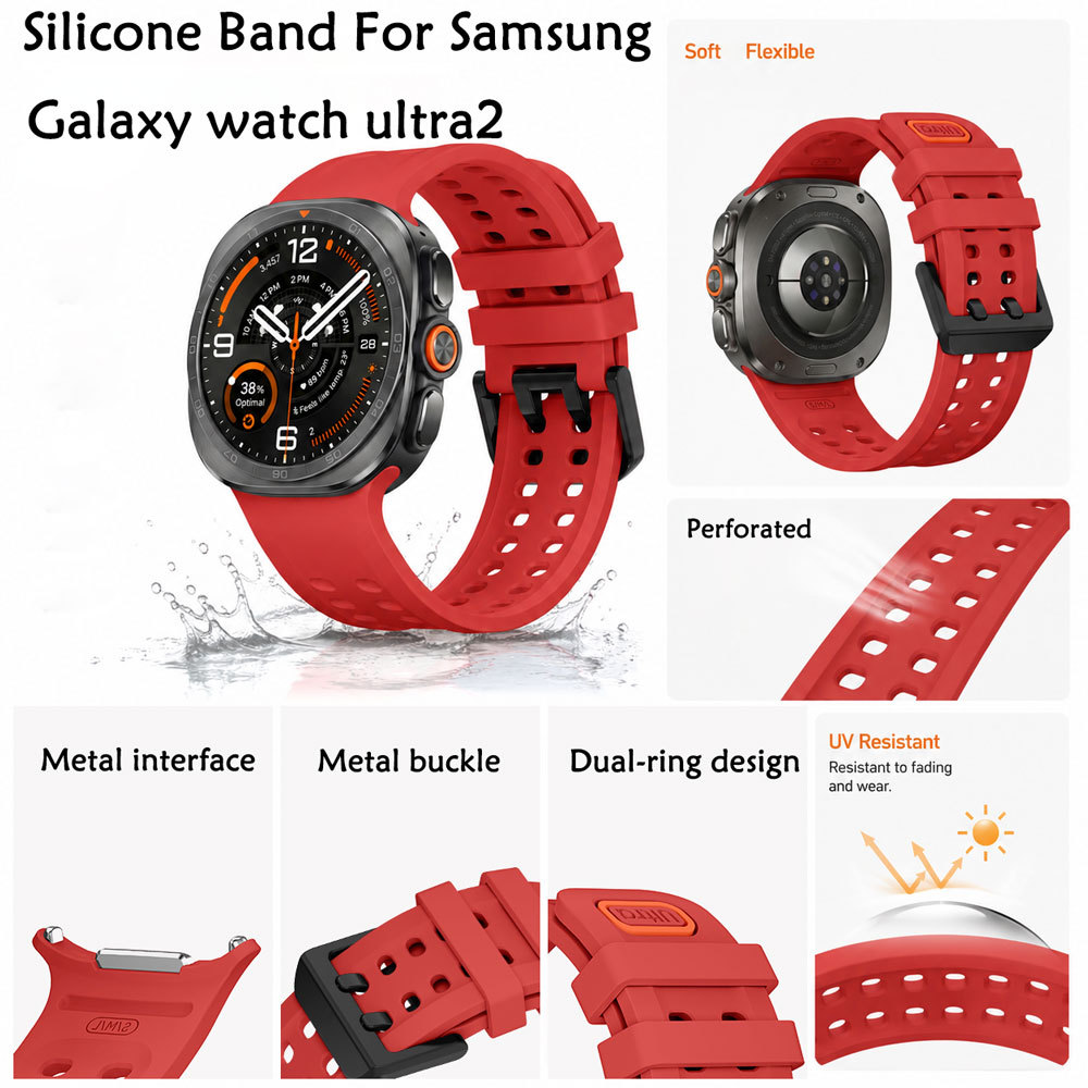 สายซิลิโคนสําหรับ Samsung Galaxy Watch Ultra2/galaxy Watch Ultra1 Breathable Water Proof Soft สําหรั